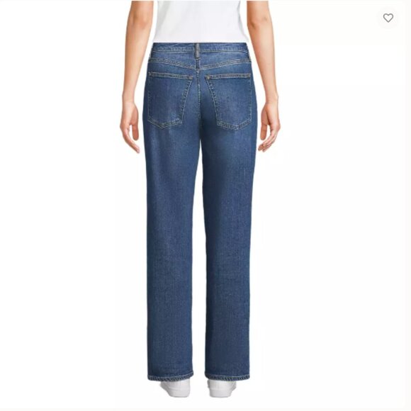 Land's End Mid Rise Boyfriend Jeans in Indigo Tide Blue Sz 14 - Picture 9 of 16